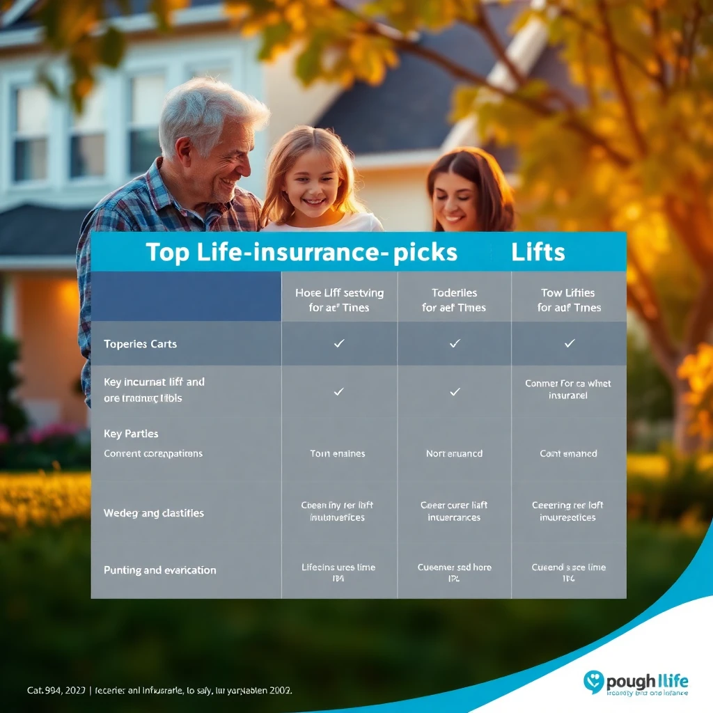 Top 3 life insurance picks comparison chart