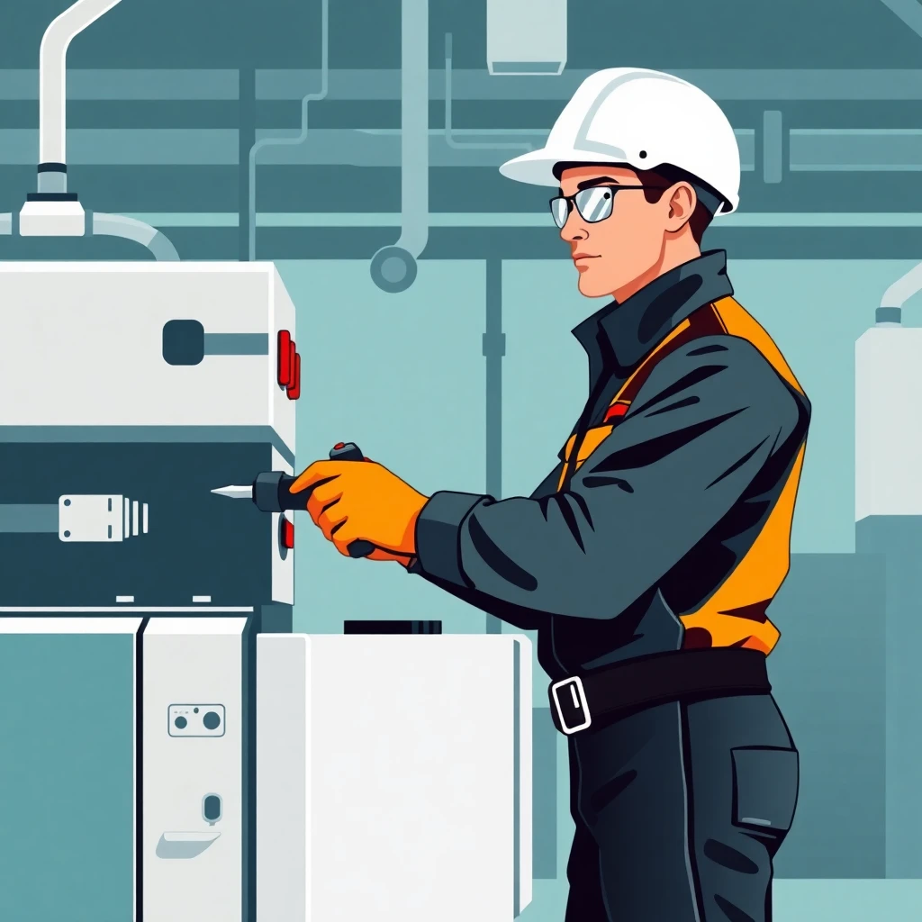 Technicien de maintenance au travail