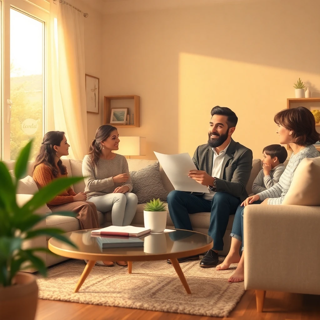 Agente de seguros con familia