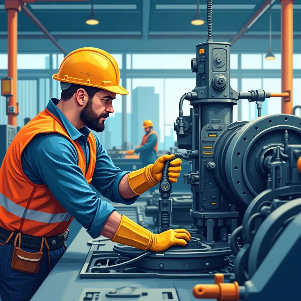 Mechanical engineer at work