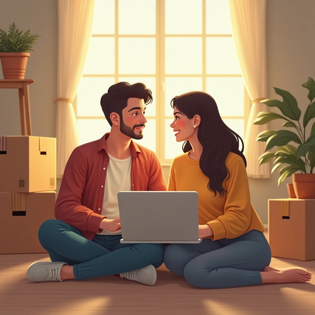 Couple reviewing home insurance