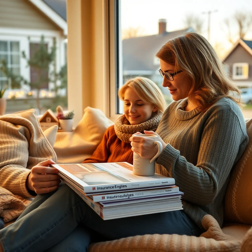 Cozy reading nook with insurance guides