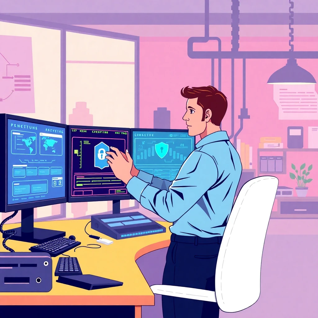 Cybersecurity setup in an office