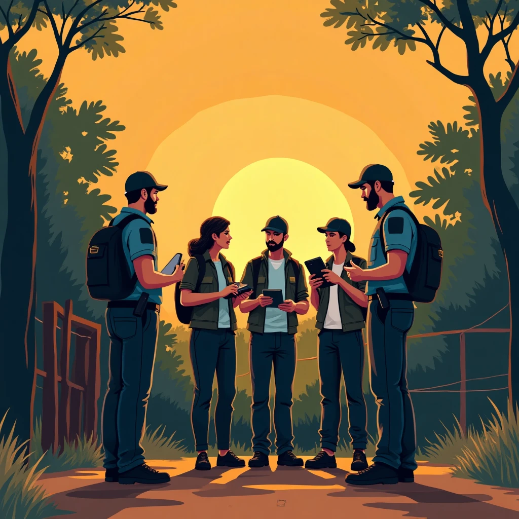 Casual security team meeting