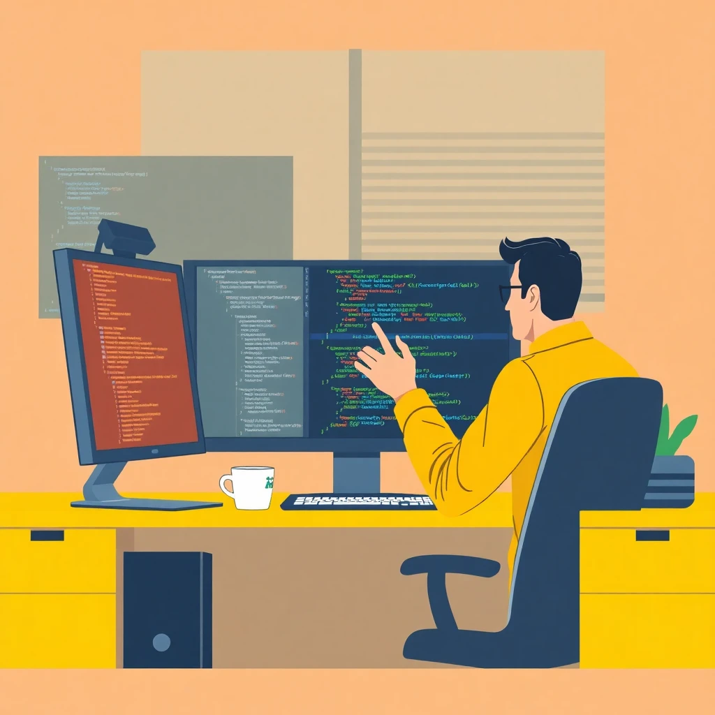 Tech professional analyzing software roles