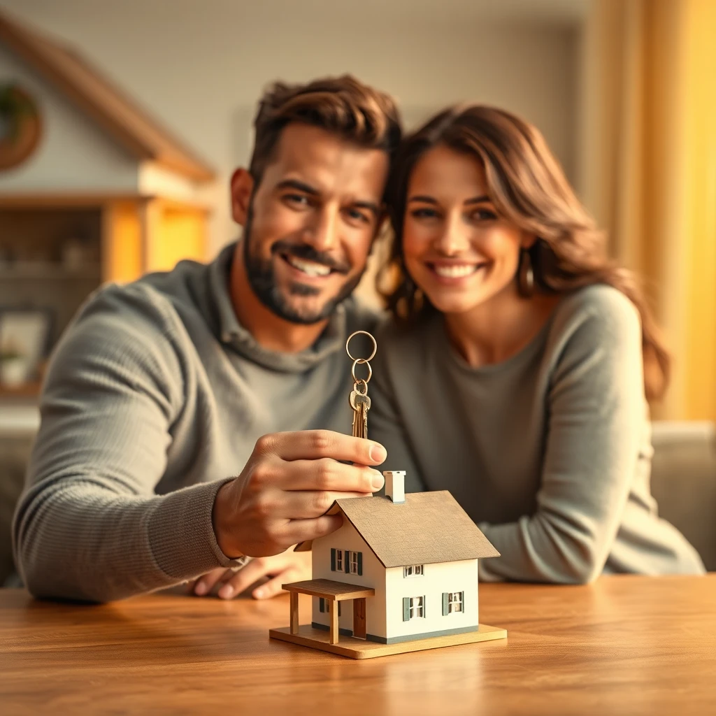 First-time homebuyers with keys
